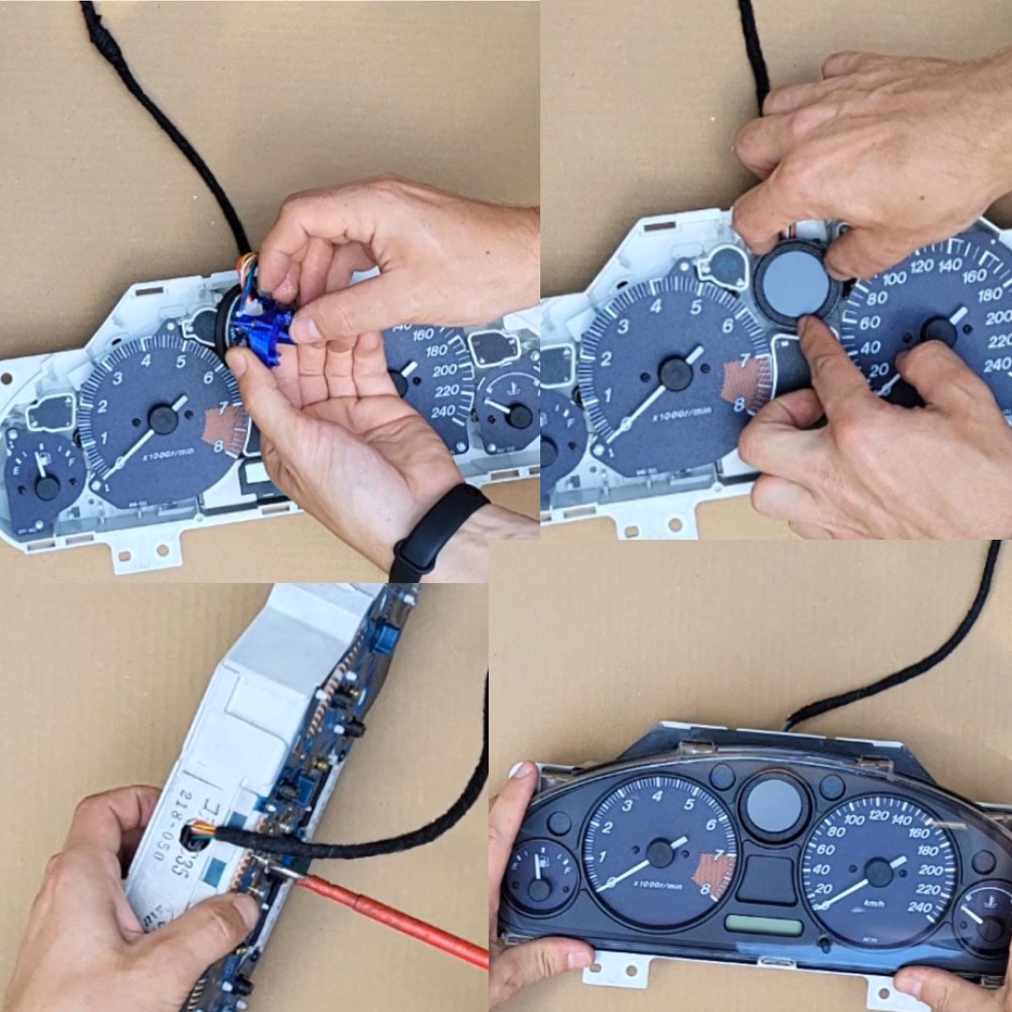 Cyfrowy zegar ciśnienia i temperatury oleju P&P do mazda MX-5 NA/NB